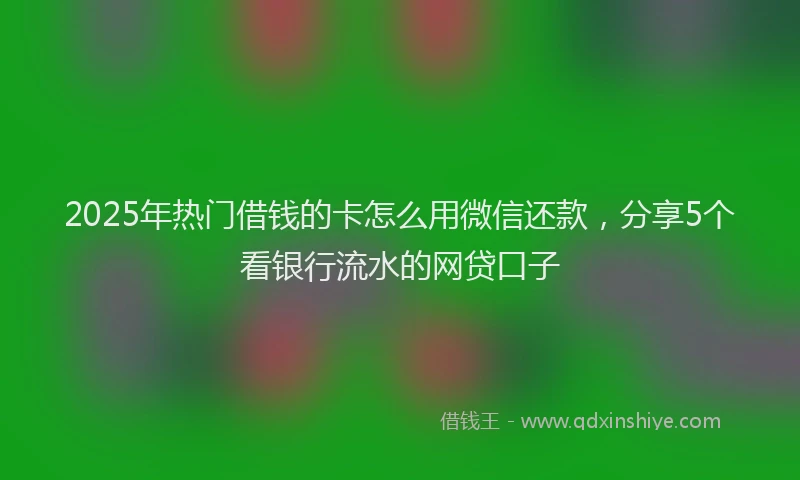 2025年热门借钱的卡怎么用微信还款，分享5个看银行流水的网贷口子