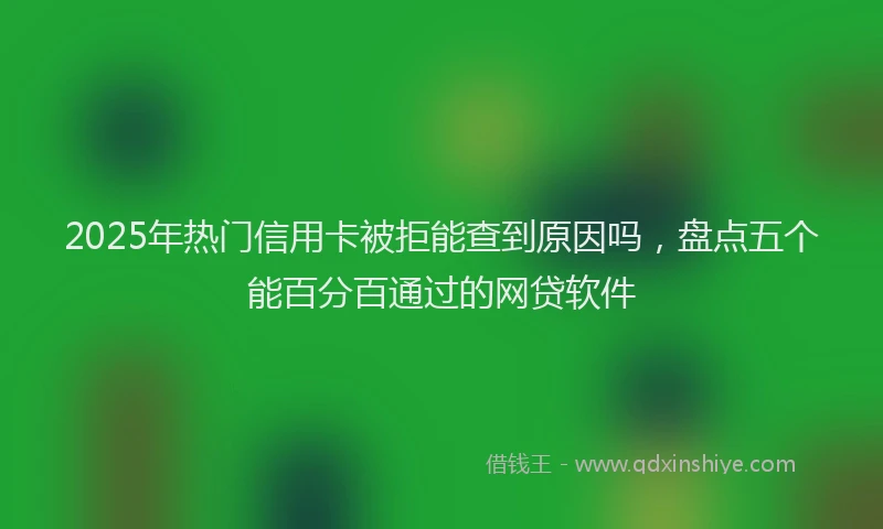 2025年热门信用卡被拒能查到原因吗，盘点五个能百分百通过的网贷软件