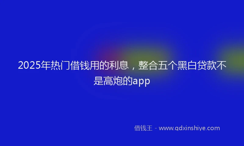 2025年热门借钱用的利息，整合五个黑白贷款不是高炮的app