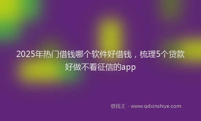 2025年热门借钱哪个软件好借钱，梳理5个贷款好做不看征信的app