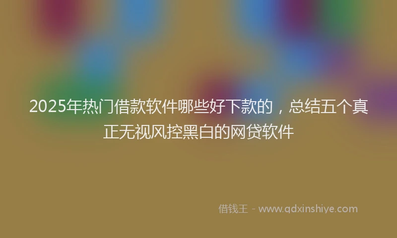 2025年热门借款软件哪些好下款的，总结五个真正无视风控黑白的网贷软件