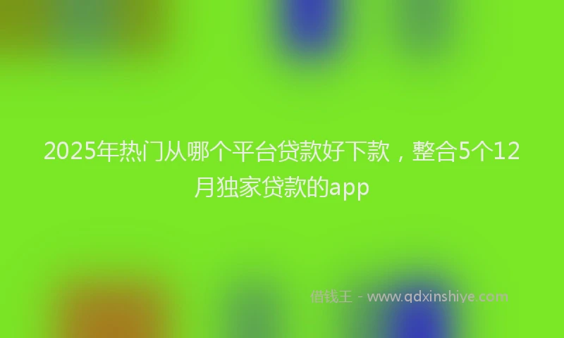 2025年热门从哪个平台贷款好下款，整合5个12月独家贷款的app
