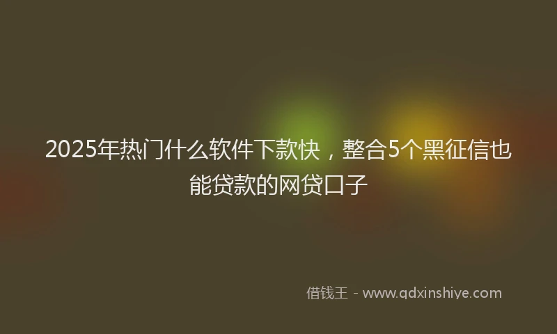 2025年热门什么软件下款快，整合5个黑征信也能贷款的网贷口子
