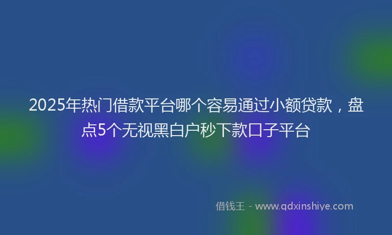 2025年热门借款平台哪个容易通过小额贷款，盘点5个无视黑白户秒下款口子平台