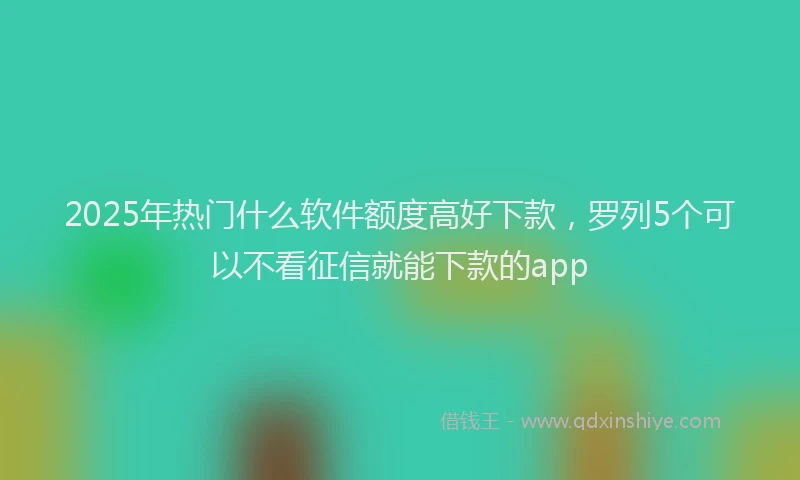 2025年热门什么软件额度高好下款，罗列5个可以不看征信就能下款的app