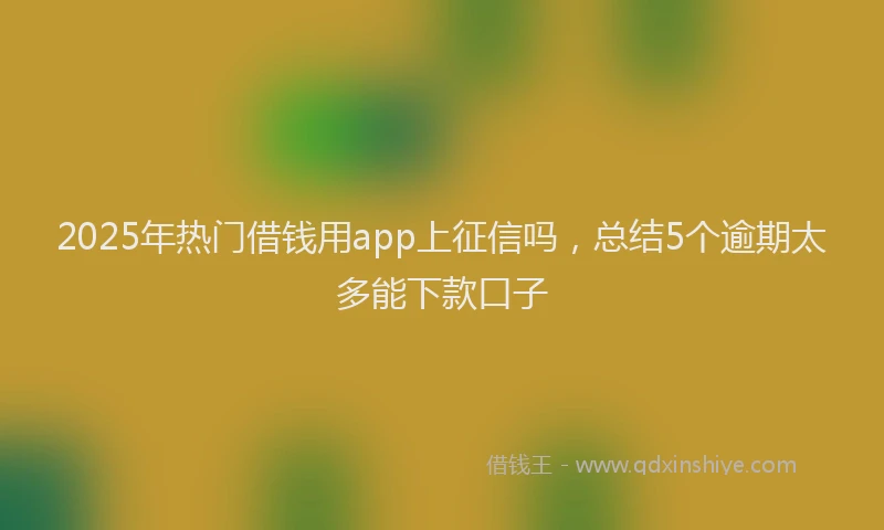 2025年热门借钱用app上征信吗，总结5个逾期太多能下款口子