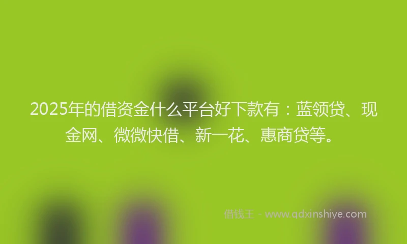 2025年的借资金什么平台好下款有：蓝领贷、现金网、微微快借、新一花、惠商贷等。