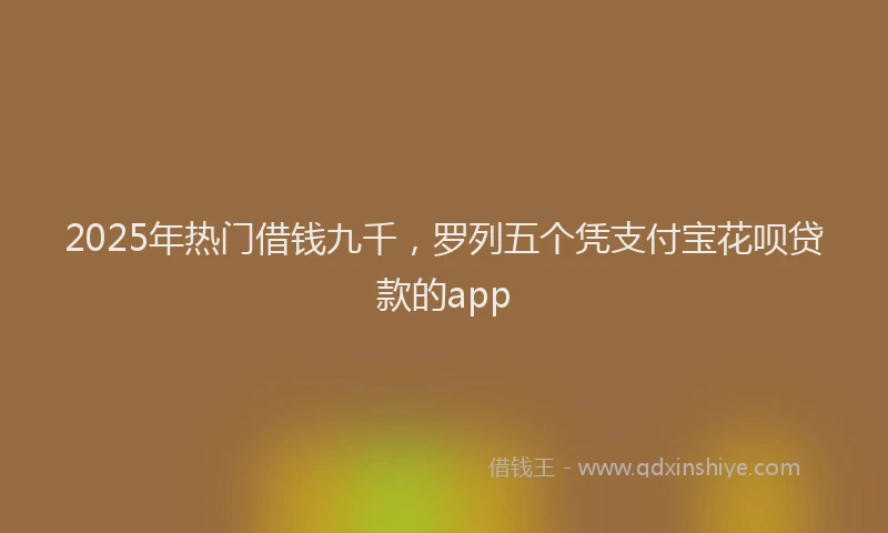 2025年热门借钱九千，罗列五个凭支付宝花呗贷款的app