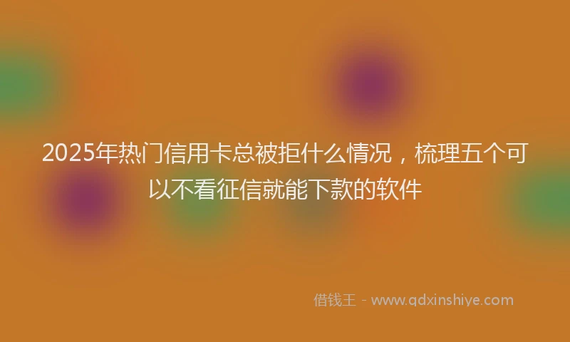 2025年热门信用卡总被拒什么情况，梳理五个可以不看征信就能下款的软件