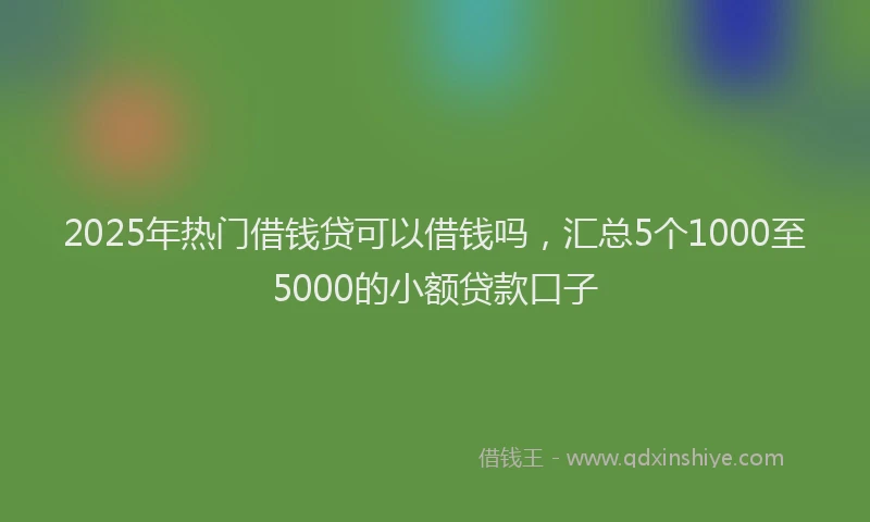 2025年热门借钱贷可以借钱吗，汇总5个1000至5000的小额贷款口子