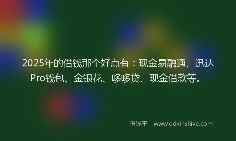 2025年的借钱那个好点有：现金易融通、迅达Pro钱包、金银花、哆哆贷、现金借款等。