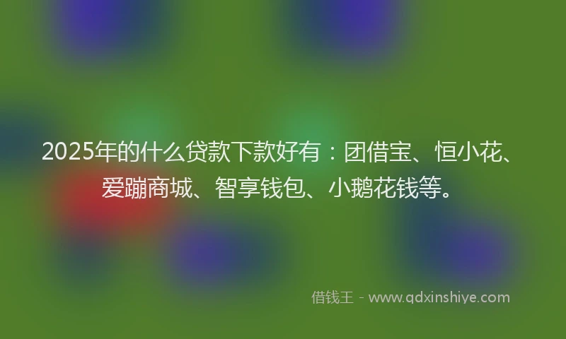 2025年的什么贷款下款好有：团借宝、恒小花、爱蹦商城、智享钱包、小鹅花钱等。