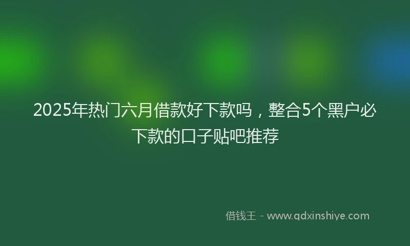 2025年热门六月借款好下款吗，整合5个黑户必下款的口子贴吧推荐