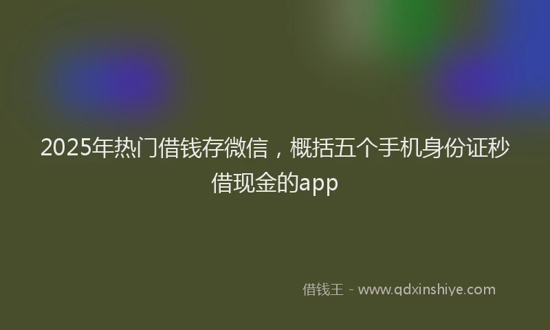 2025年热门借钱存微信，概括五个手机身份证秒借现金的app