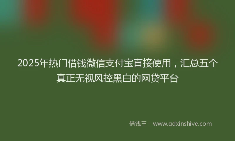 2025年热门借钱微信支付宝直接使用，汇总五个真正无视风控黑白的网贷平台