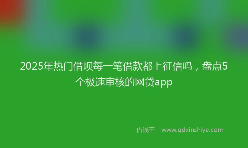 2025年热门借呗每一笔借款都上征信吗，盘点5个极速审核的网贷app