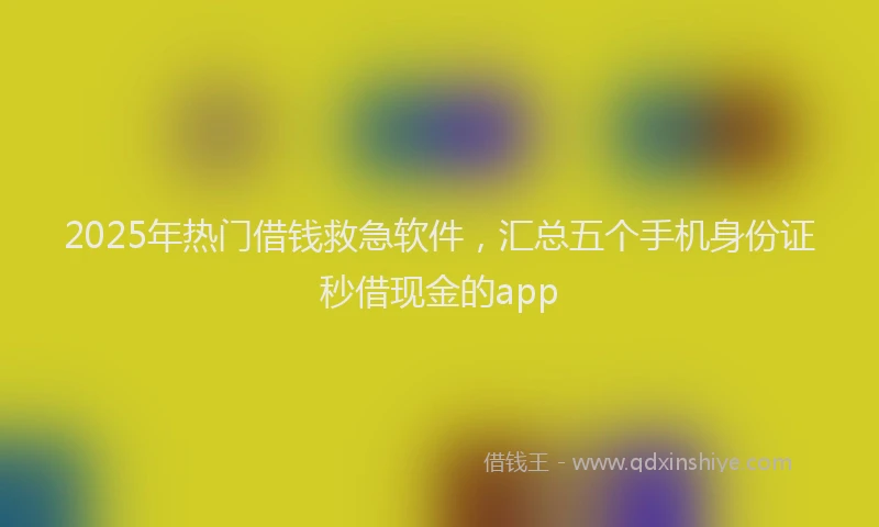 2025年热门借钱救急软件，汇总五个手机身份证秒借现金的app