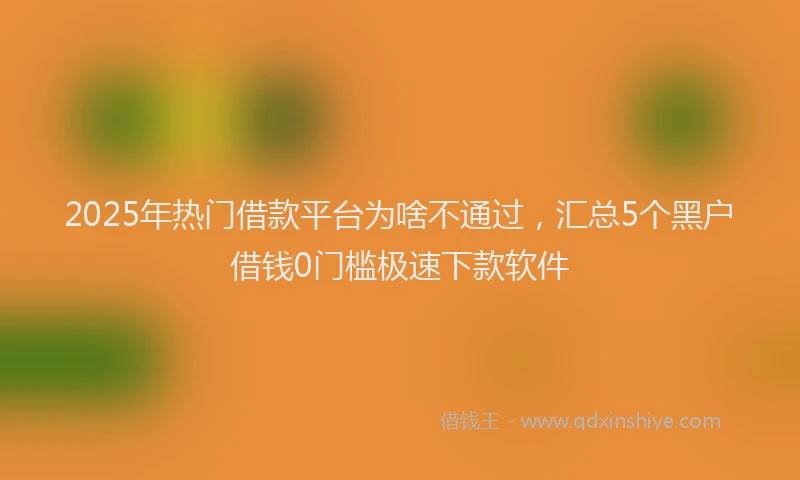 2025年热门借款平台为啥不通过，汇总5个黑户借钱0门槛极速下款软件
