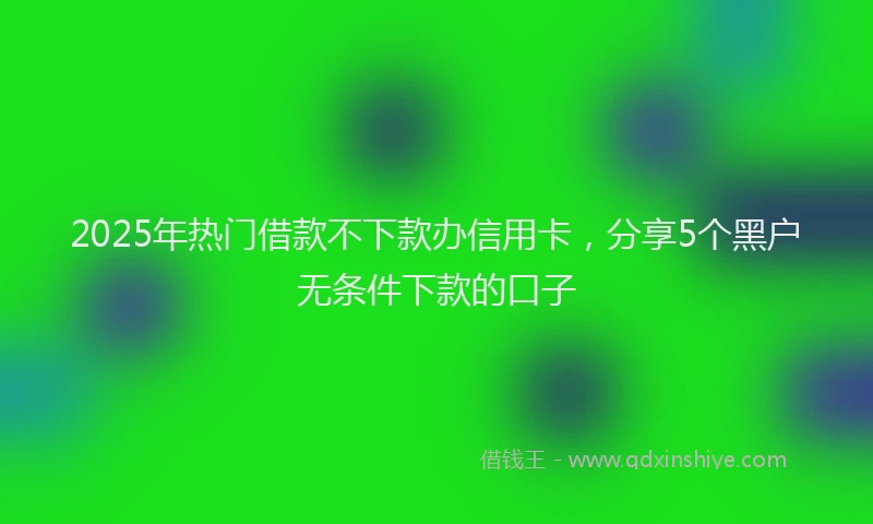 2025年热门借款不下款办信用卡，分享5个黑户无条件下款的口子