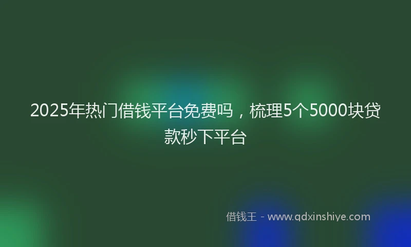 2025年热门借钱平台免费吗，梳理5个5000块贷款秒下平台