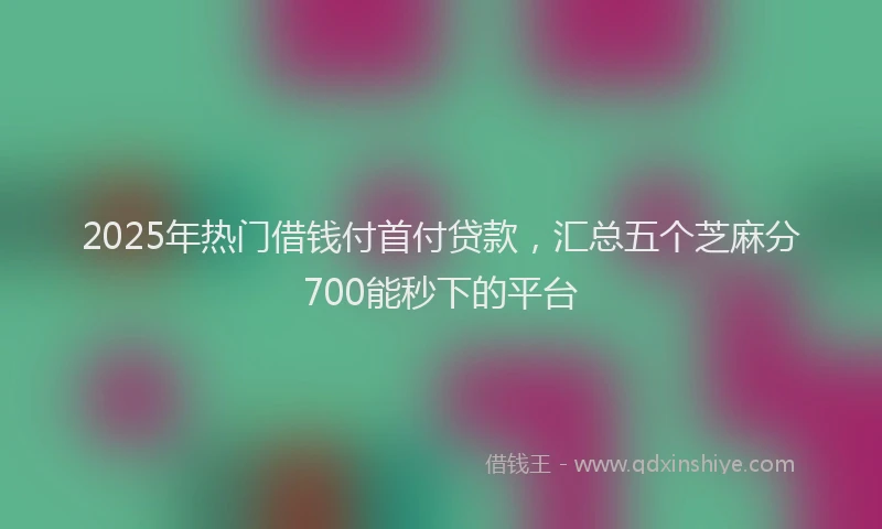 2025年热门借钱付首付贷款，汇总五个芝麻分700能秒下的平台