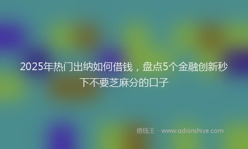 2025年热门出纳如何借钱，盘点5个金融创新秒下不要芝麻分的口子