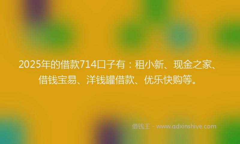 2025年的借款714口子有：租小新、现金之家、借钱宝易、洋钱罐借款、优乐快购等。