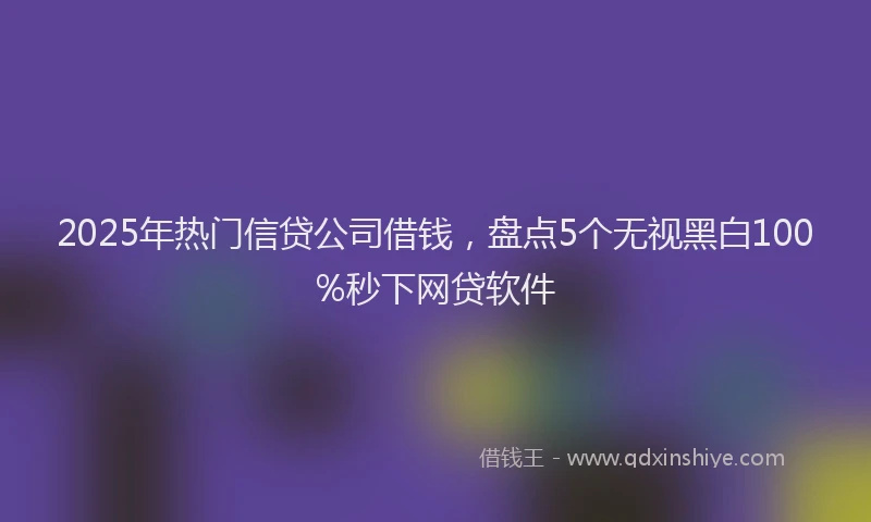 2025年热门信贷公司借钱，盘点5个无视黑白100%秒下网贷软件
