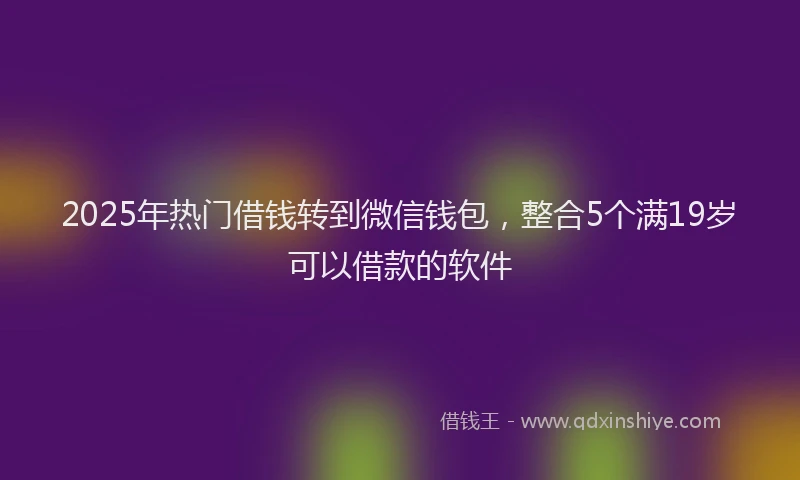 2025年热门借钱转到微信钱包，整合5个满19岁可以借款的软件