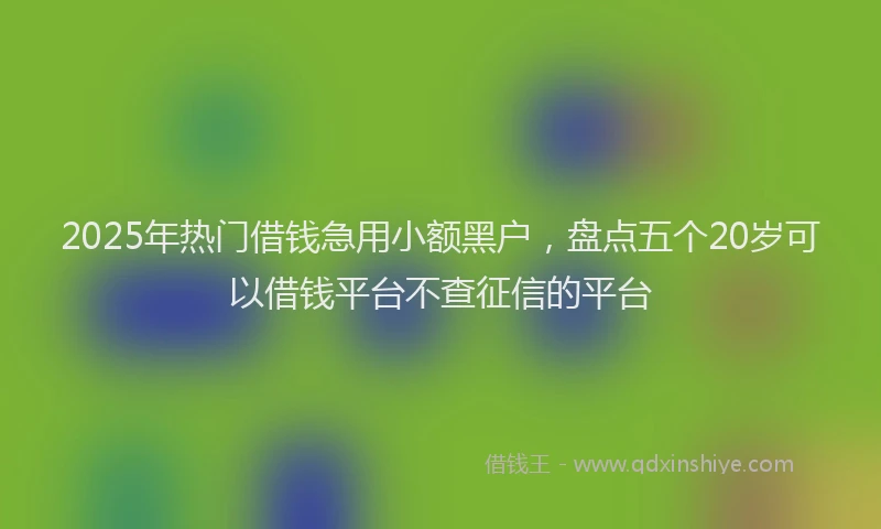 2025年热门借钱急用小额黑户，盘点五个20岁可以借钱平台不查征信的平台