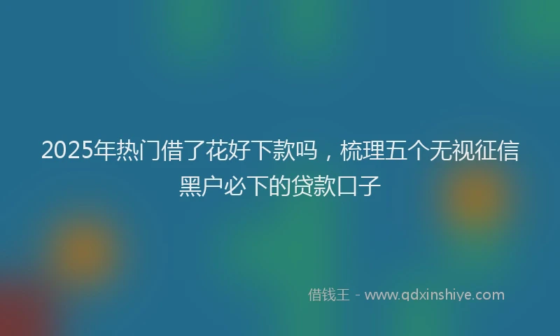 2025年热门借了花好下款吗，梳理五个无视征信黑户必下的贷款口子