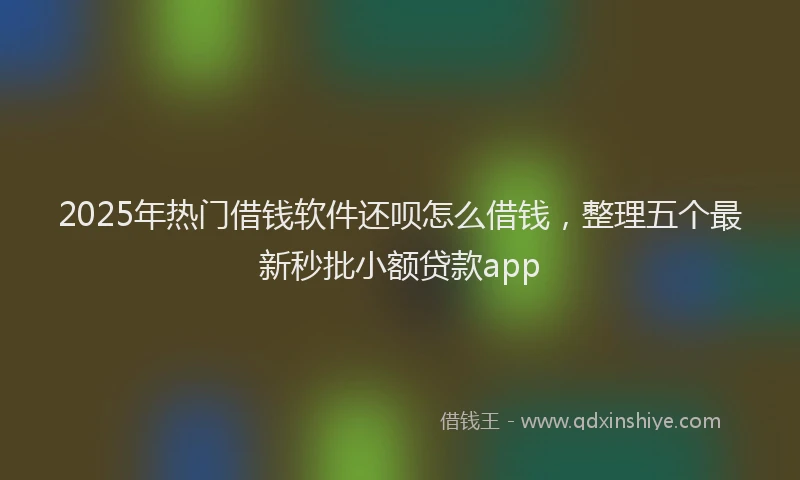 2025年热门借钱软件还呗怎么借钱，整理五个最新秒批小额贷款app