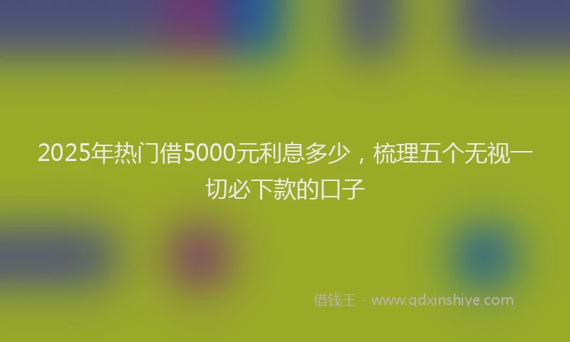 2025年热门借5000元利息多少，梳理五个无视一切必下款的口子