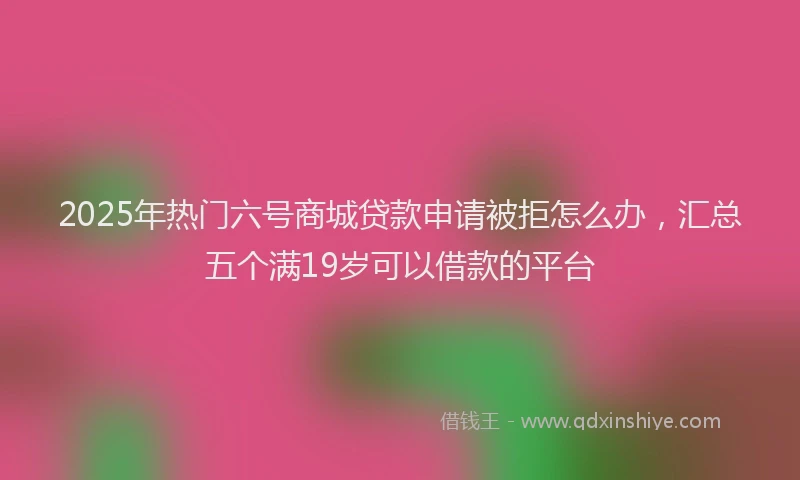 2025年热门六号商城贷款申请被拒怎么办，汇总五个满19岁可以借款的平台