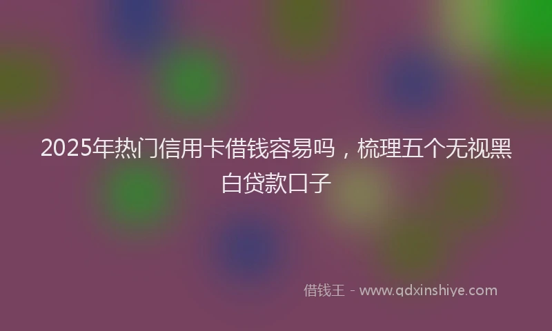 2025年热门信用卡借钱容易吗，梳理五个无视黑白贷款口子