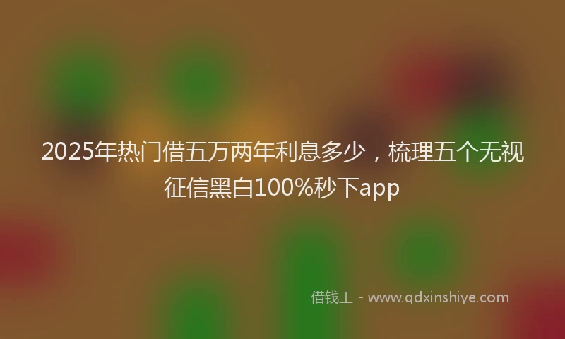 2025年热门借五万两年利息多少，梳理五个无视征信黑白100%秒下app