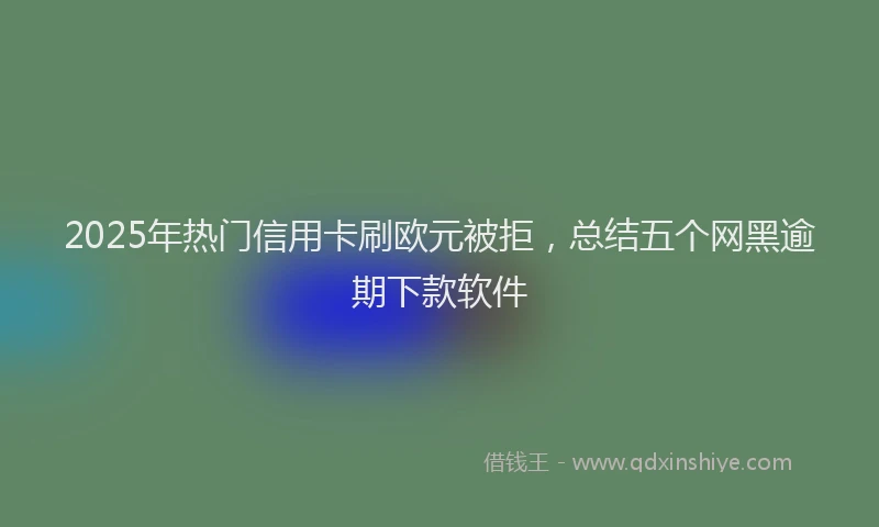 2025年热门信用卡刷欧元被拒，总结五个网黑逾期下款软件