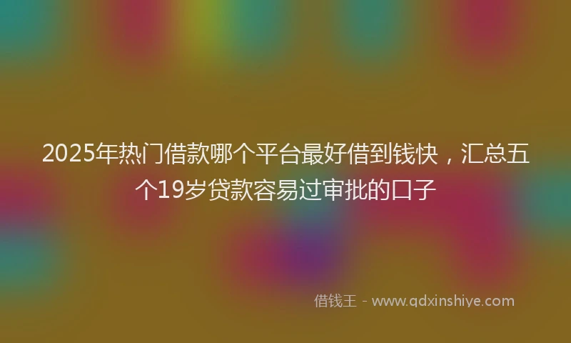 2025年热门借款哪个平台最好借到钱快，汇总五个19岁贷款容易过审批的口子