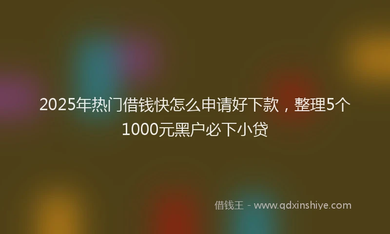 2025年热门借钱快怎么申请好下款，整理5个1000元黑户必下小贷