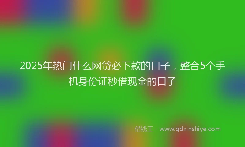 2025年热门什么网贷必下款的口子，整合5个手机身份证秒借现金的口子