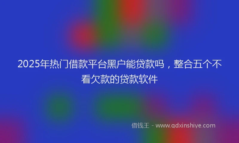 2025年热门借款平台黑户能贷款吗，整合五个不看欠款的贷款软件