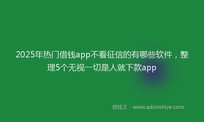 2025年热门借钱app不看征信的有哪些软件，整理5个无视一切是人就下款app
