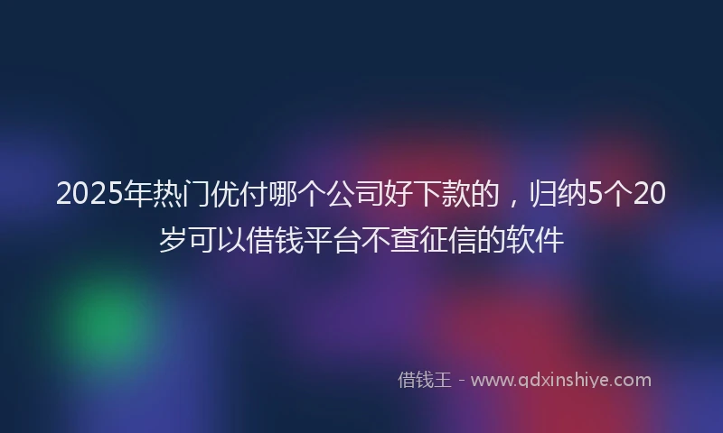2025年热门优付哪个公司好下款的，归纳5个20岁可以借钱平台不查征信的软件