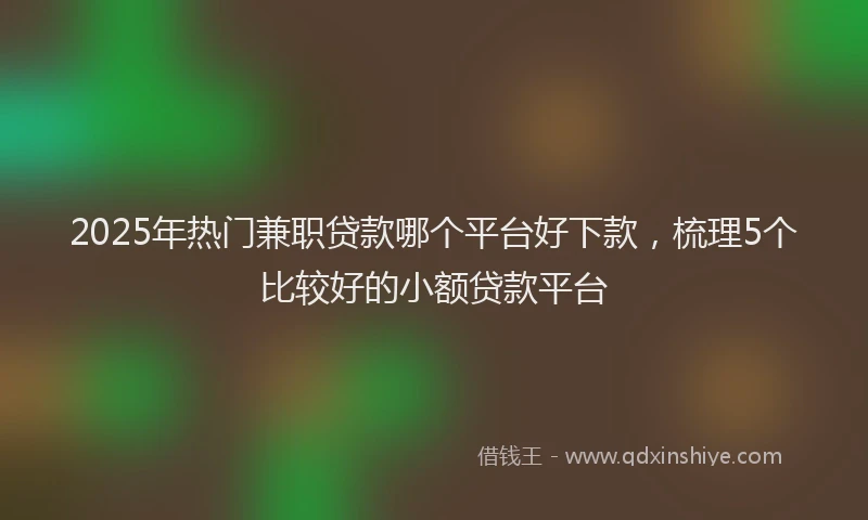 2025年热门兼职贷款哪个平台好下款，梳理5个比较好的小额贷款平台