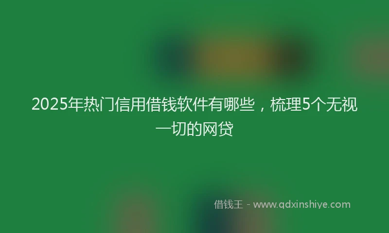 2025年热门信用借钱软件有哪些，梳理5个无视一切的网贷