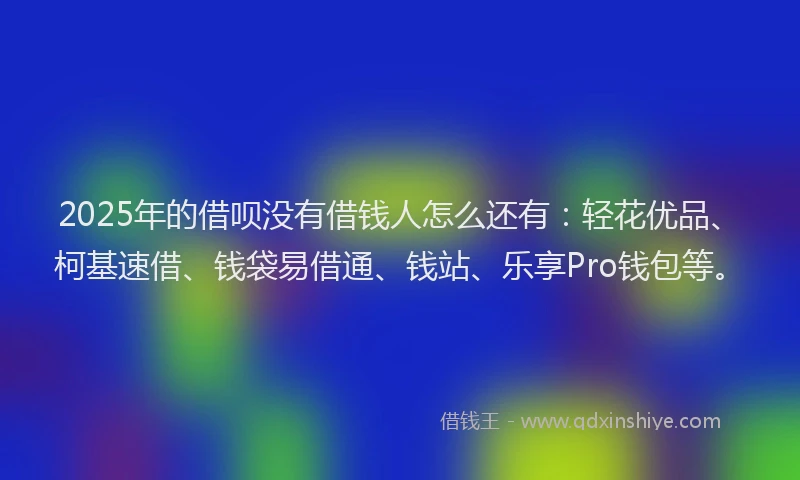 2025年的借呗没有借钱人怎么还有：轻花优品、柯基速借、钱袋易借通、钱站、乐享Pro钱包等。