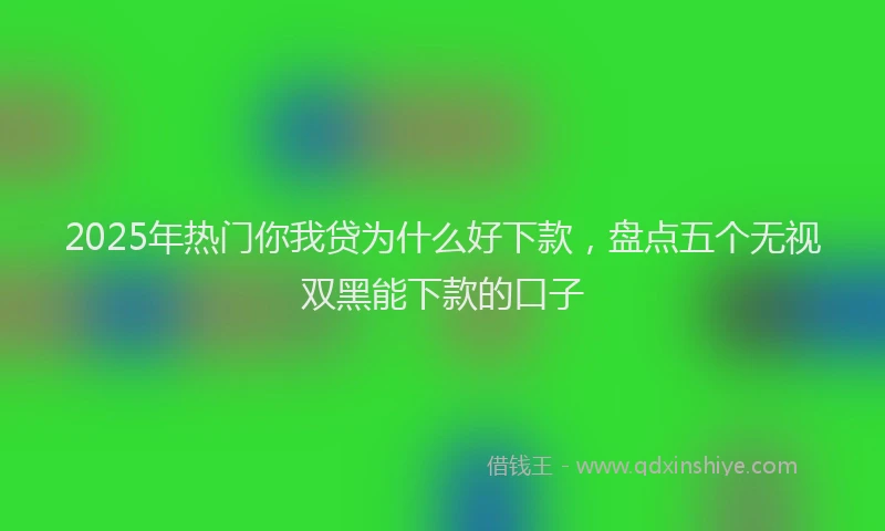 2025年热门你我贷为什么好下款，盘点五个无视双黑能下款的口子