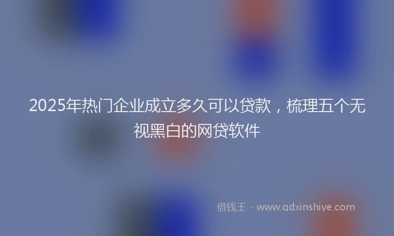 2025年热门企业成立多久可以贷款，梳理五个无视黑白的网贷软件