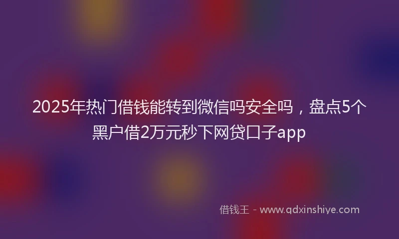 2025年热门借钱能转到微信吗安全吗，盘点5个黑户借2万元秒下网贷口子app