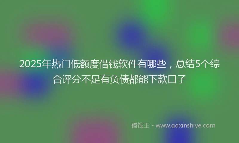 2025年热门低额度借钱软件有哪些，总结5个综合评分不足有负债都能下款口子